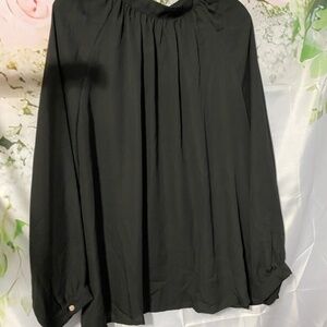 Black long sleeve sheer dress shirt